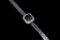 Monment Muse|925 silver Cultivate emeralds for jewelry  white 18K gold Dinner bracelet