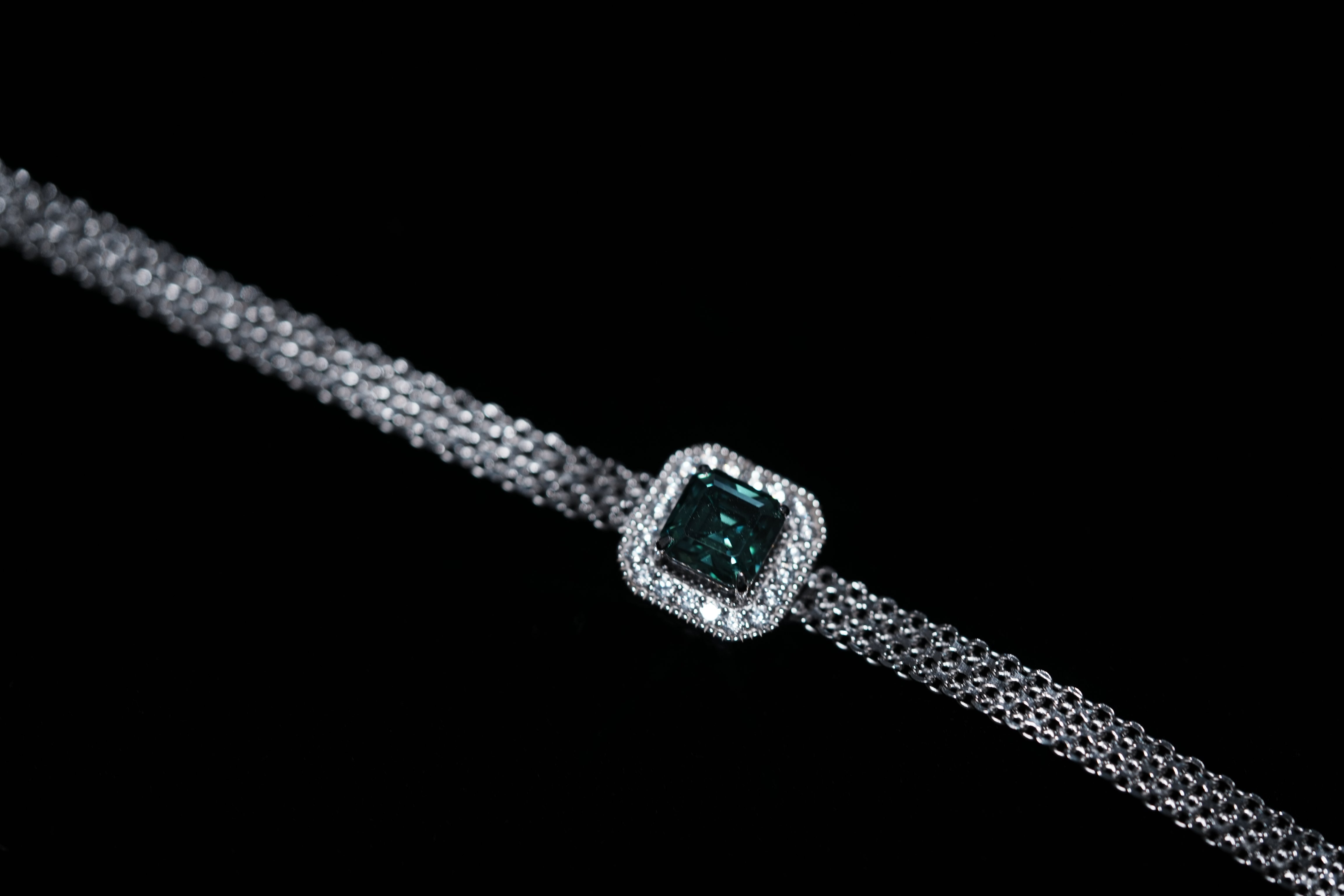 Monment Muse|925 silver Cultivate emeralds for jewelry  white 18K gold Dinner bracelet