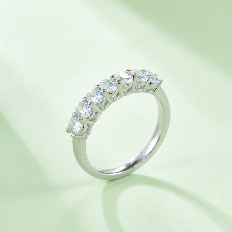 Monment Muse|925 silver  Proposal Mossan diamond ring white 18K gold Eternal ring