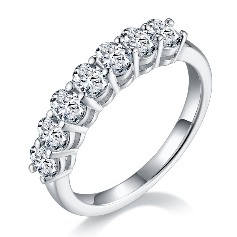 Monment Muse|925 silver  Proposal Mossan diamond ring white 18K gold Eternal ring