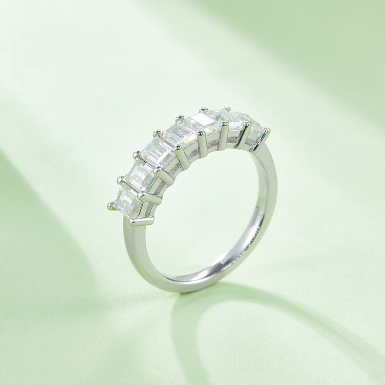 Monment Muse|925 silver  Proposal Mossan diamond ring white 18K gold Eternal ring