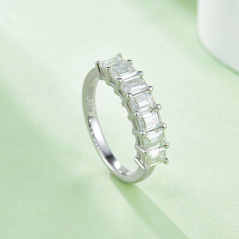 Monment Muse|925 silver  Proposal Mossan diamond ring white 18K gold Eternal ring