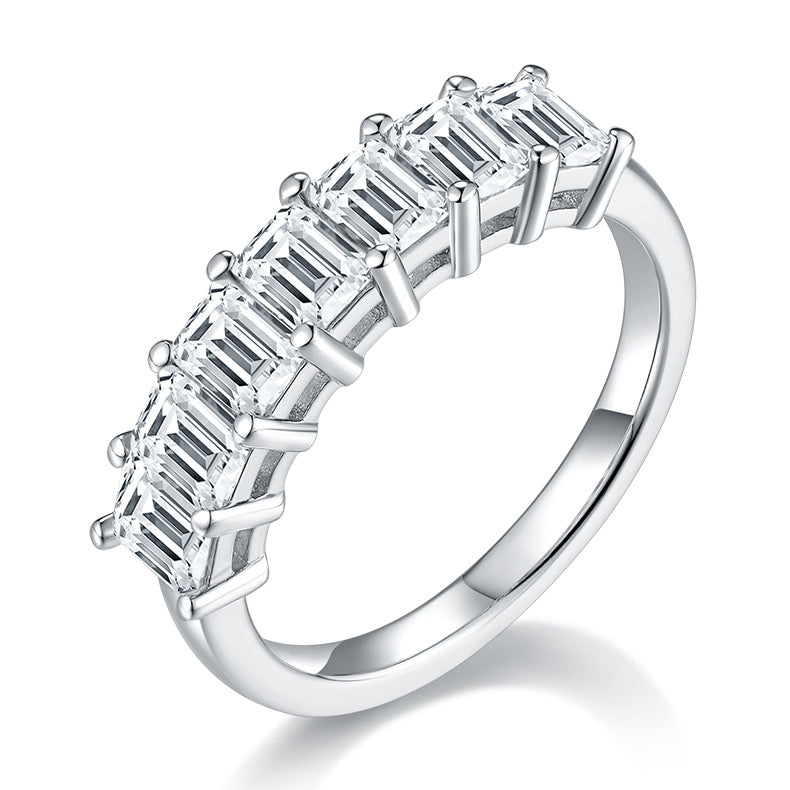 Monment Muse|925 silver  Proposal Mossan diamond ring white 18K gold Eternal ring