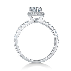 Monment Muse|925 silver  Proposal Mossan diamond ring white 18K gold Eternal ring