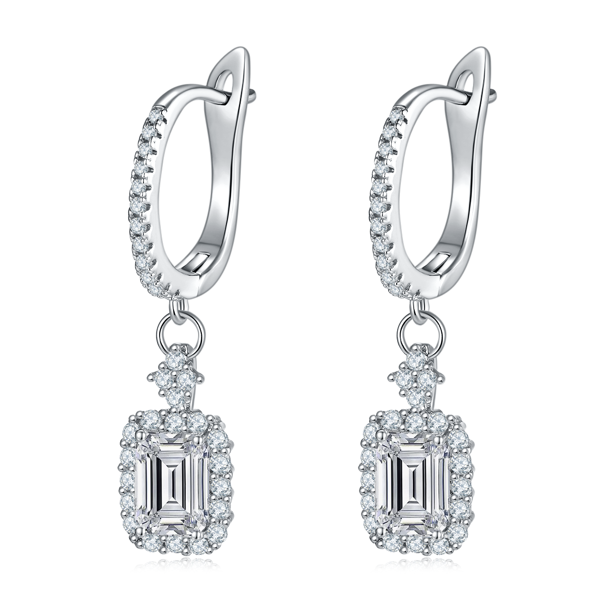 Monment Muse|925 silver Mosan diamond stud earrings  18K gold Fancy dinner