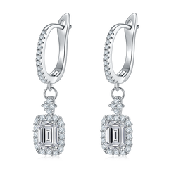 Monment Muse|925 silver Mosan diamond stud earrings  18K gold Fancy dinner