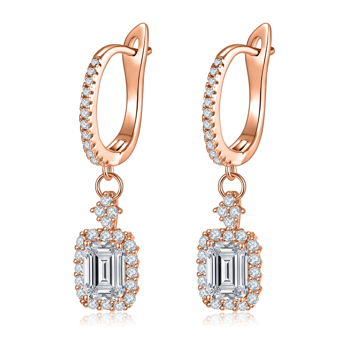 Monment Muse|925 silver Mosan diamond stud earrings  18K gold Fancy dinner