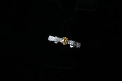 Monment Muse|925 silver gem bow diamond ring white 18K gold