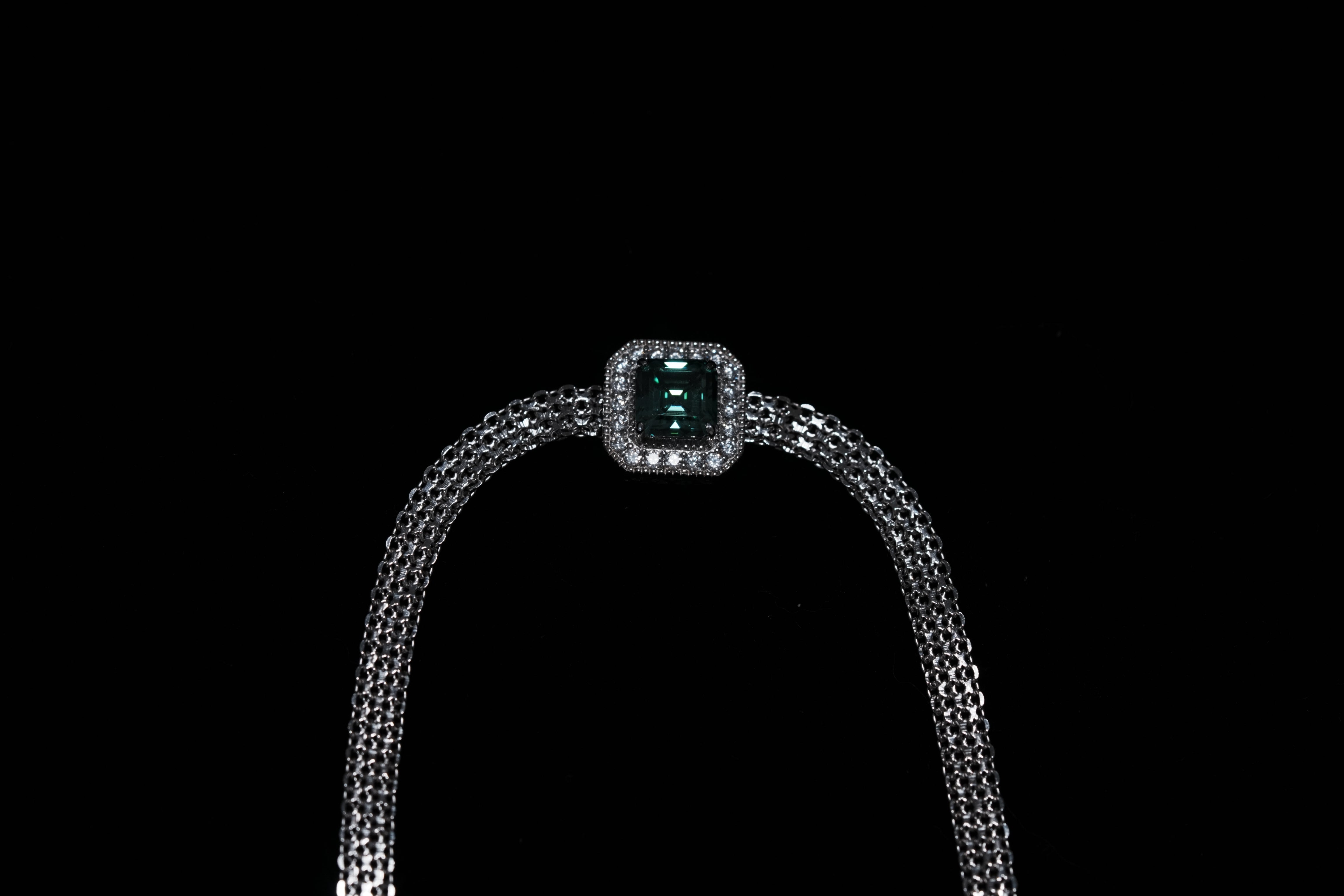 Monment Muse|925 silver Cultivate emeralds for jewelry  white 18K gold Dinner bracelet