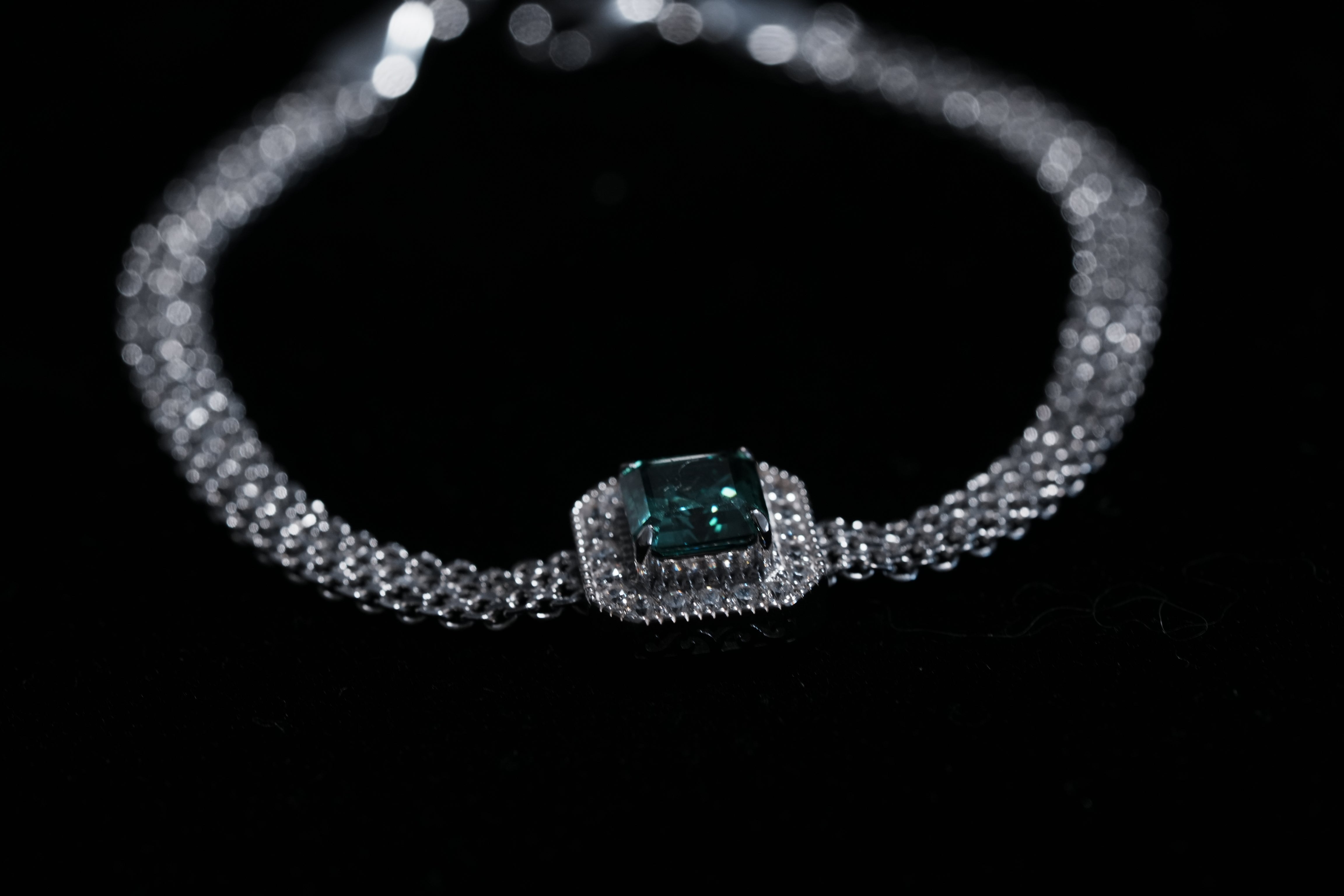 Monment Muse|925 silver Cultivate emeralds for jewelry  white 18K gold Dinner bracelet